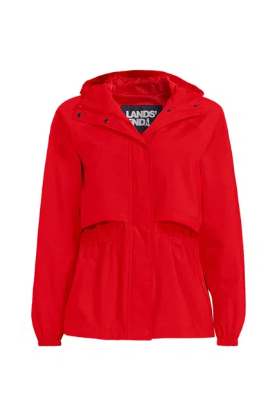 Lands' End Women's Plus Size Squall Packable Rain Jacket In Red