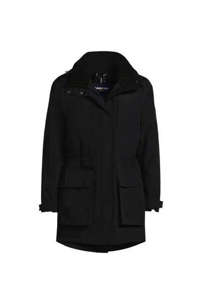 Lands' End Women's Plus Size Squall Waterproof Insulated Parka In Black