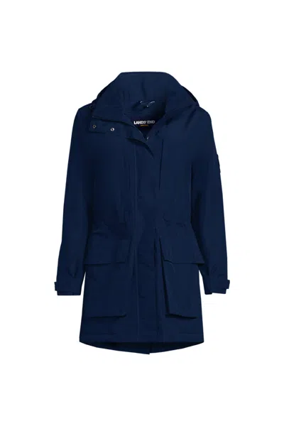 Lands' End Women's Plus Size Squall Waterproof Insulated Parka In Blue