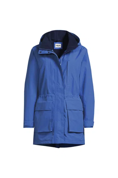 Lands' End Women's Plus Size Squall Waterproof Insulated Parka In Blue