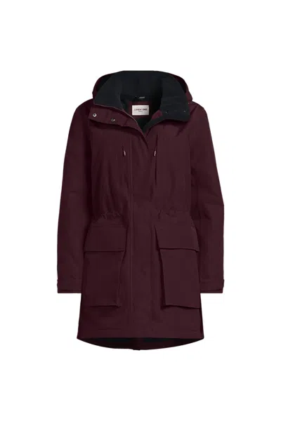 Lands' End Women's Plus Size Squall Waterproof Insulated Parka In Burgundy