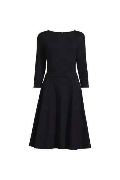 Lands' End Starfish 3/4 Sleeve Dress In Black