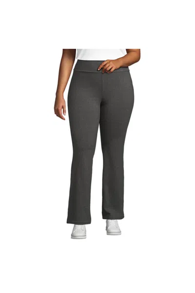 Lands' End Women's Plus Size Starfish High Rise Flare Pants In Gray