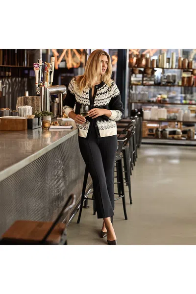 Lands' End Women's Plus Size Starfish High Rise Kick Flare Crop Pants In Black