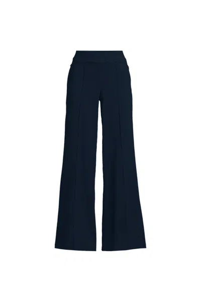 Lands' End Women's Plus Size Starfish High Rise Palazzo Pants In Blue