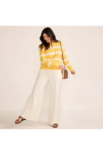 Lands' End Women's Plus Size Starfish High Rise Palazzo Pants In Neutral