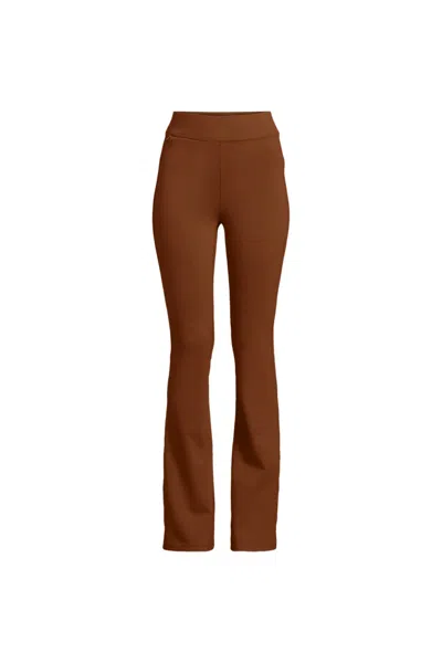 Lands' End Women's Plus Size Starfish High Rise Pull On Flare Pocket Pants In Orange