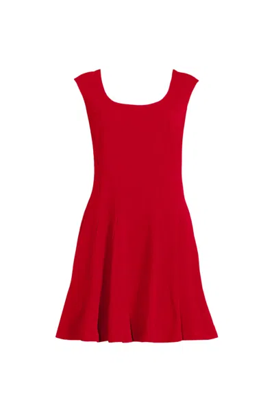 Lands' End Women's Plus Size Starfish Scoop Neck Sleeveless Mini Dress In Red