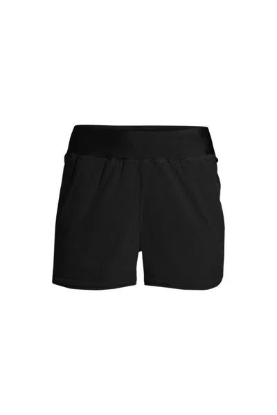 Lands' End Women's Plus Size Sunshade Upf 50 3" Board Shorts With Panty In Black