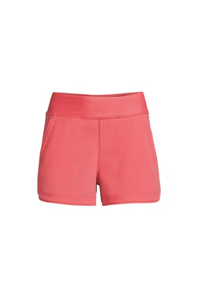 Lands' End Women's Plus Size Sunshade Upf 50 3" Board Shorts With Panty In Pink