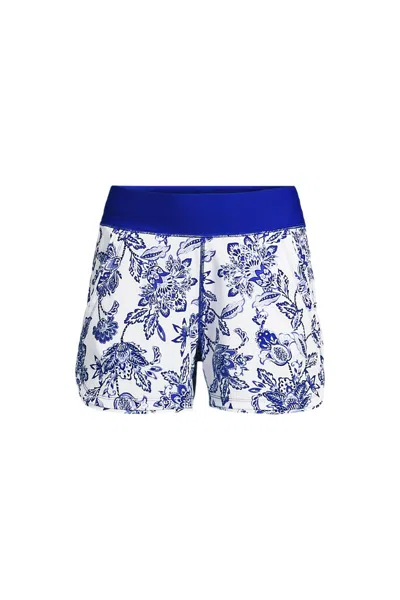 Lands' End Women's Plus Size Sunshade Upf 50 3" Board Shorts With Panty In Blue