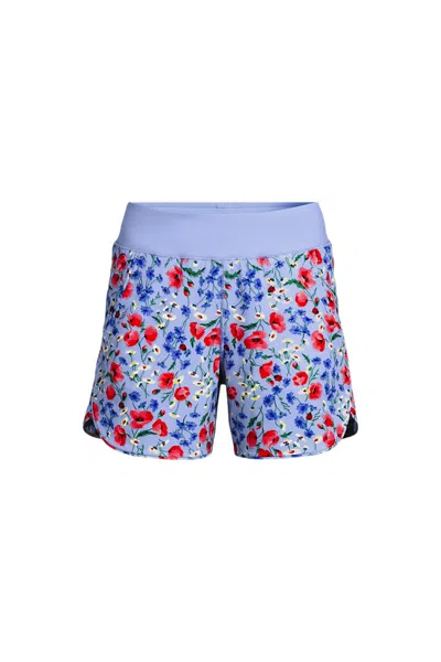Lands' End Women's Plus Size Sunshade Upf 50 5" Board Shorts With Panty In Blue