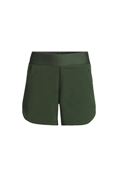 Lands' End Women's Plus Size Sunshade Upf 50 5" Board Shorts With Panty In Green