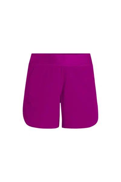 Lands' End Women's Plus Size Sunshade Upf 50 5" Board Shorts With Panty In Purple