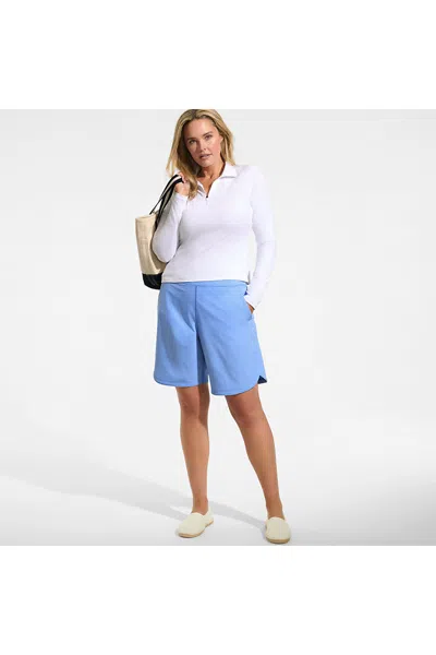 Lands' End Women's Plus Size Sunshade Upf 50 9" Board Shorts With Panty In Blue
