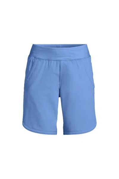 Lands' End Women's Plus Size Sunshade Upf 50 9" Board Shorts With Panty In Blue