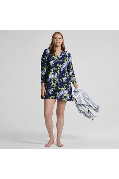 Lands' End Women's Plus Size Sunshade Upf 50 Hooded Mini Swim Swim Cover-up Dress In Animal Print