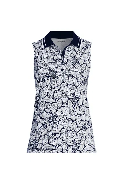 Lands' End Women's Plus Size Supima Cotton Polo In Blue