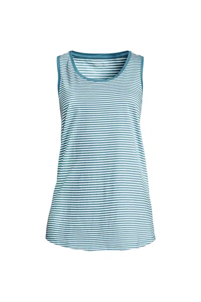Lands' End Women's Plus Size Supima Cotton Tunic Tank Top In Multi