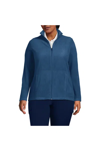 Lands' End Women's Plus Size Thermacheck 100 Fleece Jacket In Blue