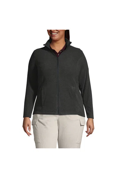 Lands' End Women's Plus Size Thermacheck 100 Fleece Jacket In Gray
