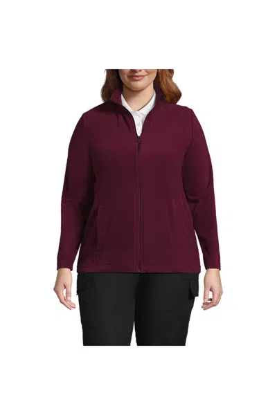 Lands' End Women's Plus Size Thermacheck 100 Fleece Jacket In Red