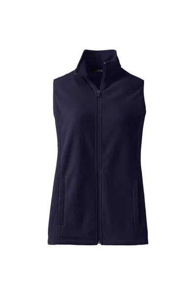 Lands' End Women's Plus Size Thermacheck 100 Fleece Vest In Blue