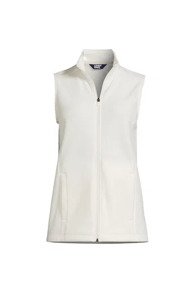 Lands' End Women's Plus Size Thermacheck 100 Fleece Vest In White