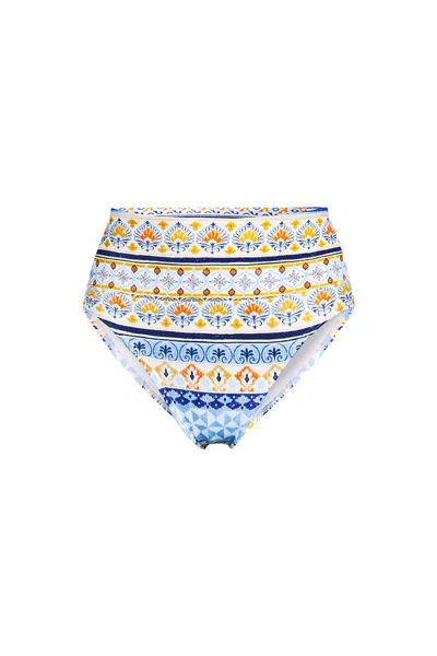 Lands' End Women's Plus Size Tugless High Waisted Bikini Bottoms In White