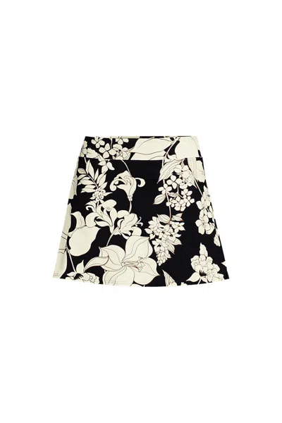 Lands' End Women's Plus Size Tummy Control Swim Skirt In Black