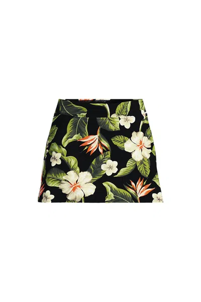 Lands' End Women's Plus Size Tummy Control Swim Skirt In Black