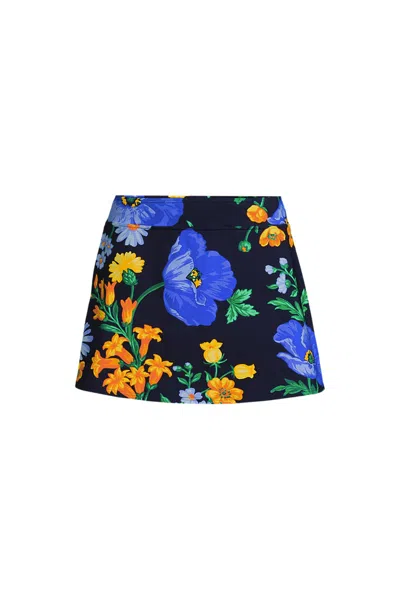 Lands' End Women's Plus Size Tummy Control Swim Skirt In Black
