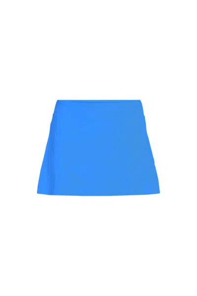 Lands' End Women's Plus Size Tummy Control Swim Skirt In Blue