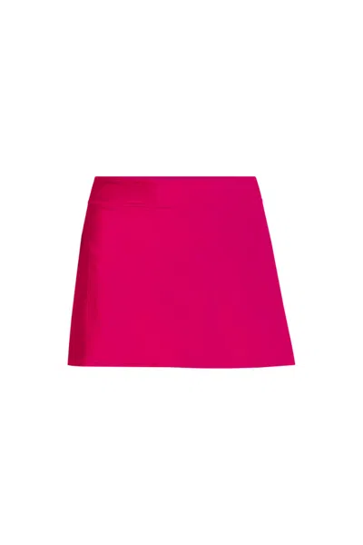 Lands' End Women's Plus Size Tummy Control Swim Skirt In Red