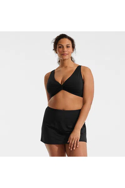 Lands' End Women's Plus Size Twist Front Underwire Bikini Swimsuit Top In Multi