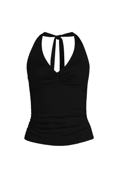 Lands' End Swimsuit Top Black Swimwear