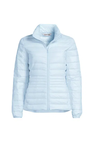 Lands' End Women's Plus Size Wanderweight Packable Down Jacket In Blue