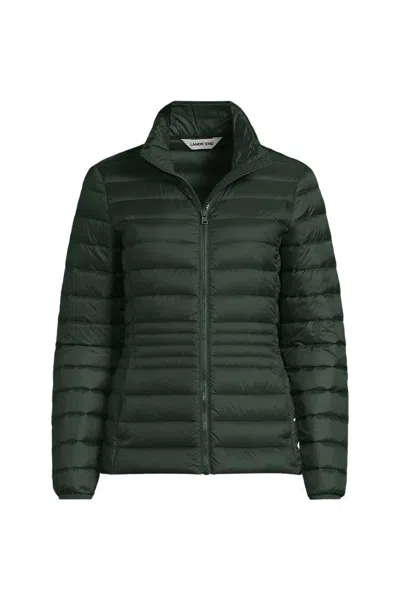 Lands' End Women's Plus Size Wanderweight Packable Down Jacket In Green