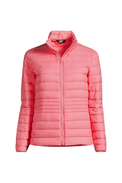Lands' End Women's Plus Size Wanderweight Packable Down Jacket In Pink
