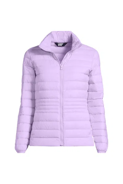 Lands' End Women's Plus Size Wanderweight Packable Down Jacket In Purple