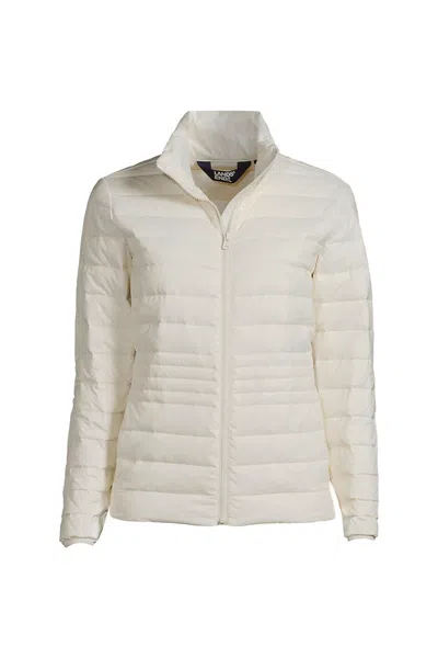 Lands' End Women's Plus Size Wanderweight Packable Down Jacket In White
