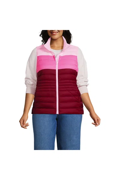 Lands' End Women's Plus Size Wanderweight Packable Ultralight Down Vest In Multi