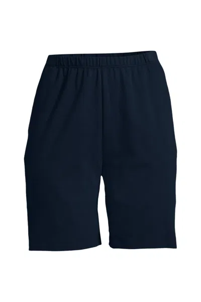 Lands' End Women's Plus Size Women's Sport Knit High Rise Shorts In Multi