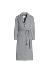 Lands' End Wool Wrap Long Coat In Gray