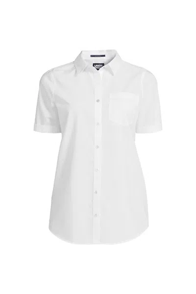 Lands' End Women's Plus Size Wrinkle Free No Iron Shirt In Black