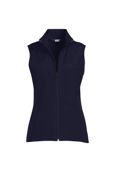 Lands' End Women's Plus Soft Shell Vest In Transparent
