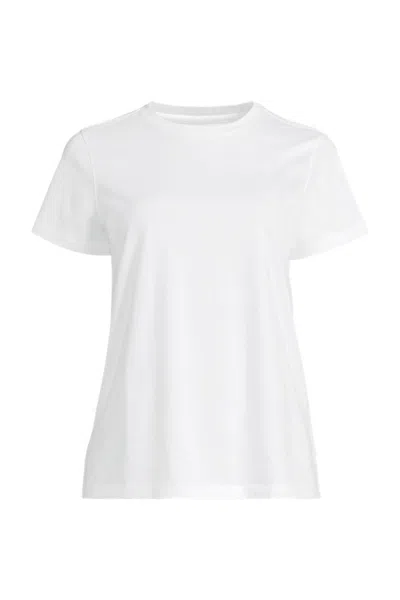 Lands' End Women's Plus Supima Jersey Short Sleeve Relaxed Tee Shirt In Multi