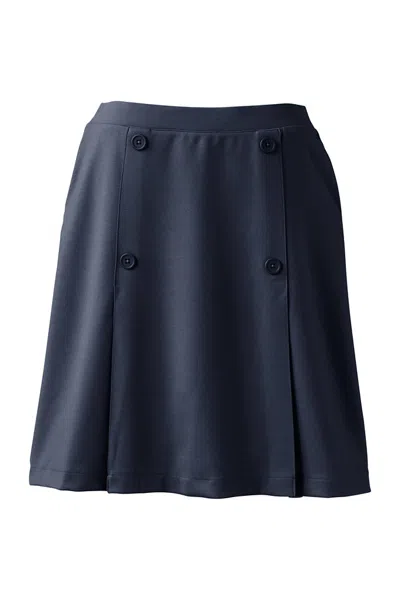 Lands' End Women's Ponte Button Front Skort Above The Knee In Blue