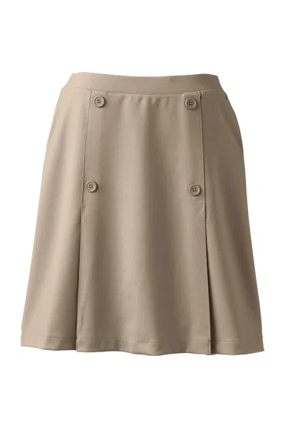 Lands' End Women's Ponte Button Front Skort Above The Knee In Brown