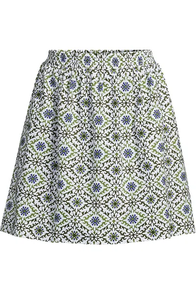 Lands' End Women's Poplin Printed Mini Skirt In Black